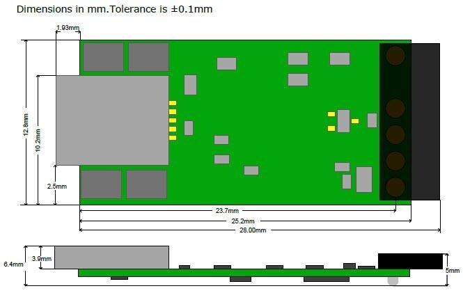 Mechanical Drawing - FTDI Chip VNC2 Debug Module