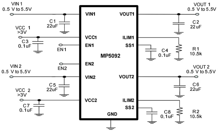 Monolithic Power Systems (MPS) MP5092 Dual Load Switches