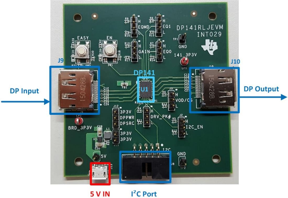 Mechanical Drawing - Texas Instruments DP141RLJEVM Redriver Evaluation Module (EVM) Mechanical Drawing - Texas Instruments DP141RLJEVM Redriver Evaluation Module (EVM)