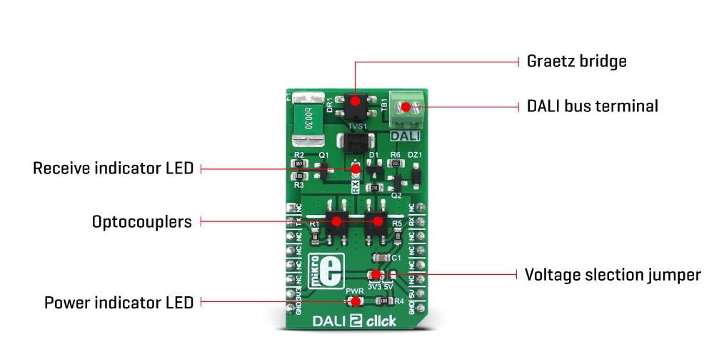 Block Diagram - Mikroe MIKROE-2672 DALI 2 Click