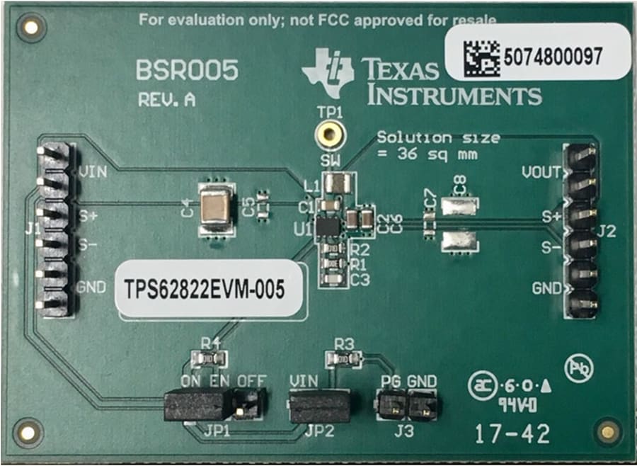 Mechanical Drawing - Texas Instruments TPS62822EVM-005 Evaluation Module (EVM)