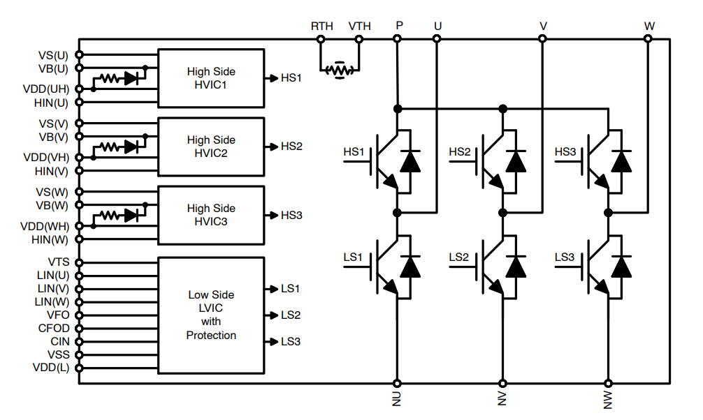 Schematic - onsemi NFAM3065L4B/NFAM5065L4B Intelligent Power Modules