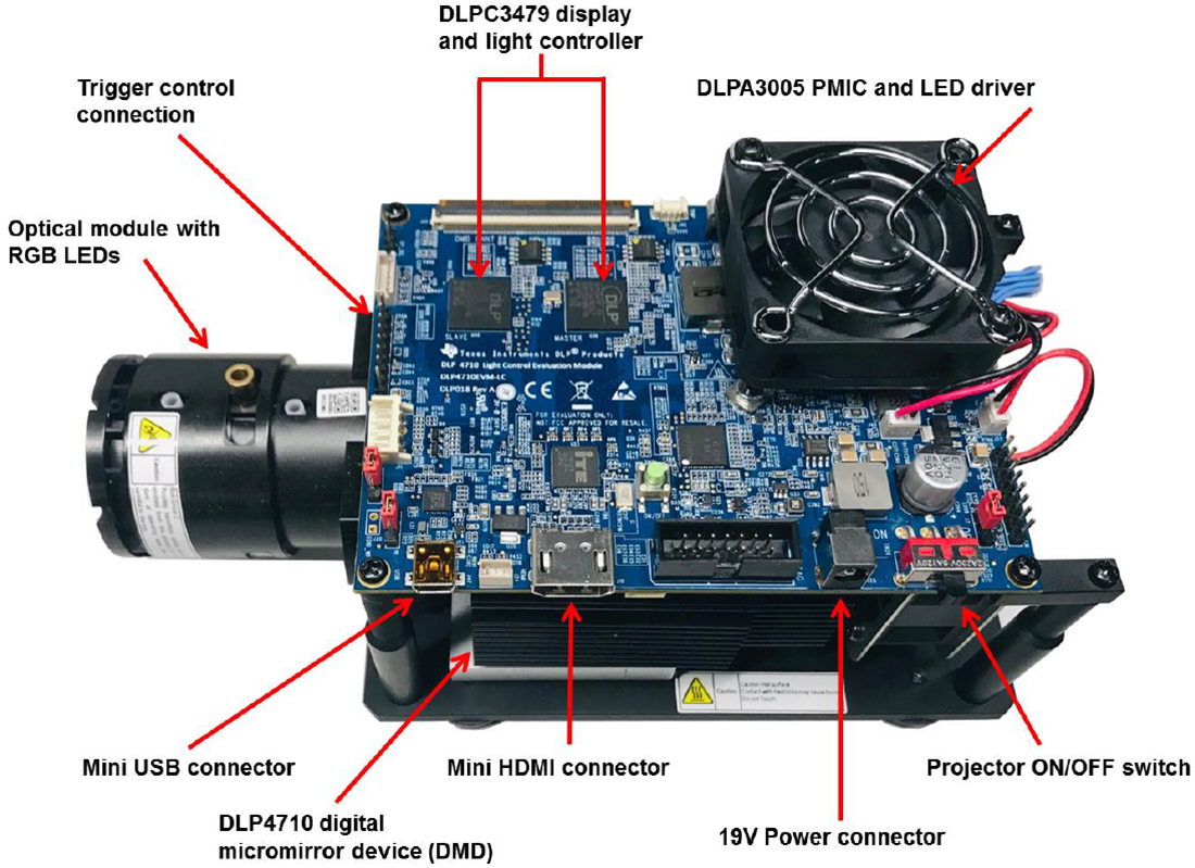Mechanical Drawing - Texas Instruments DLP4710EVM-LC DLP Light Control Evaluation Module