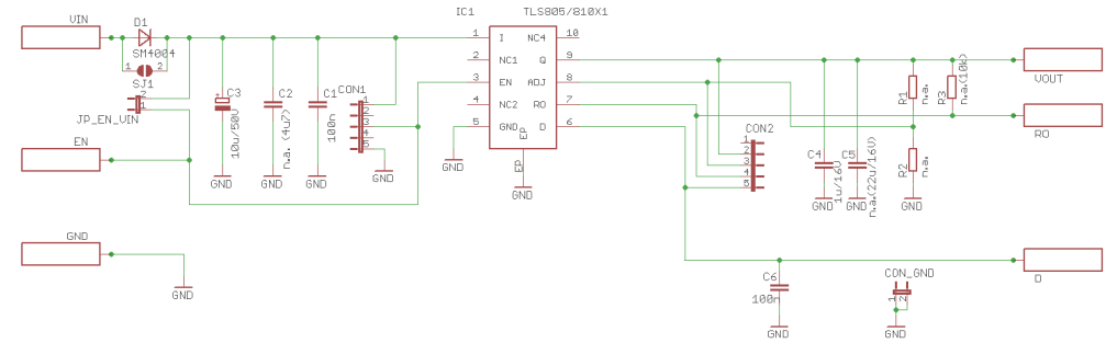 Schematic - Infineon Technologies TLS805B1LDV Demo Board