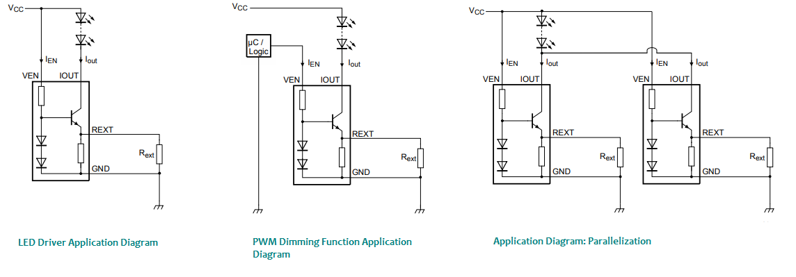 Application Circuit Diagram - Nexperia NCR32xU NPN Low Side LED Drivers