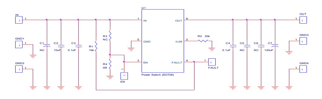 Schematic - Diodes Incorporated AP22652W6-EVM Evaluation Module
