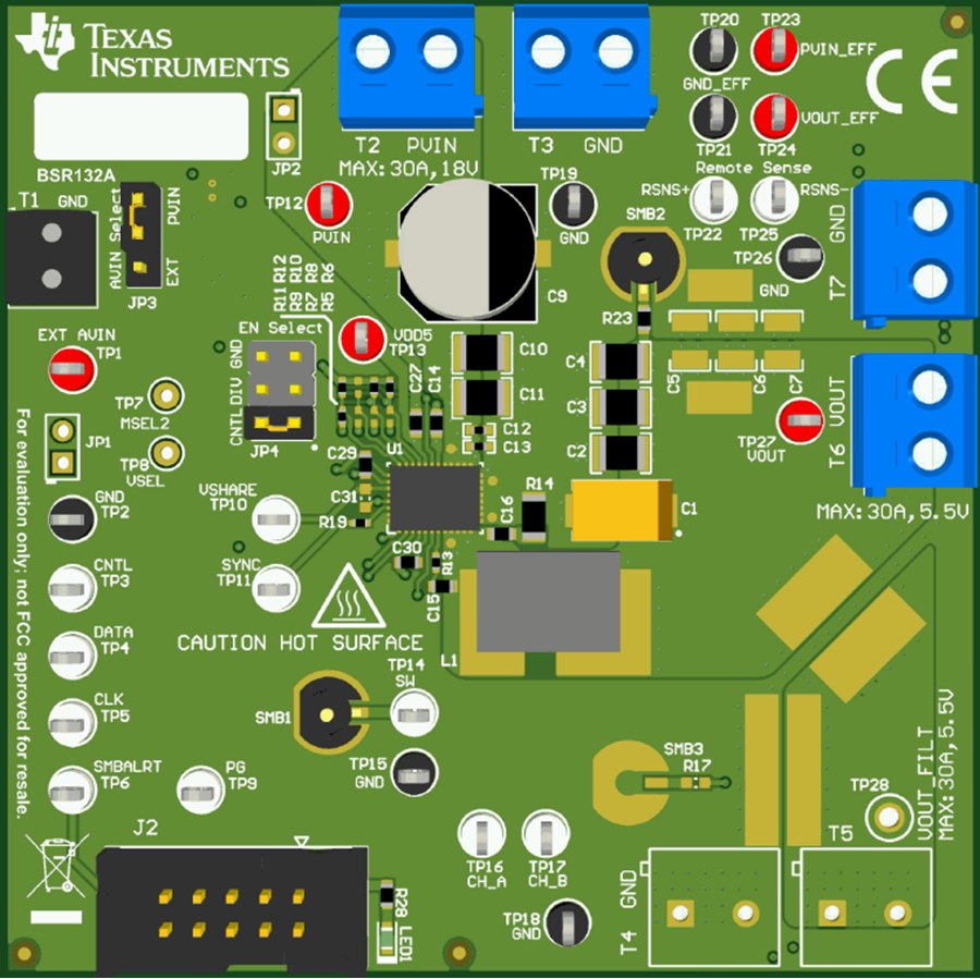 Mechanical Drawing - Texas Instruments TPS546B24AEVM-1PH Converter Evaluation Module