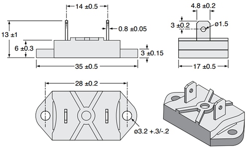 Chart - Ohmite TGHE 100W Heat Sinkable Resistors