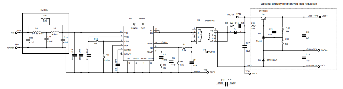 Schematic - STMicroelectronics STEVAL-A6986IV1 Iso-Buck Converter Eval Board