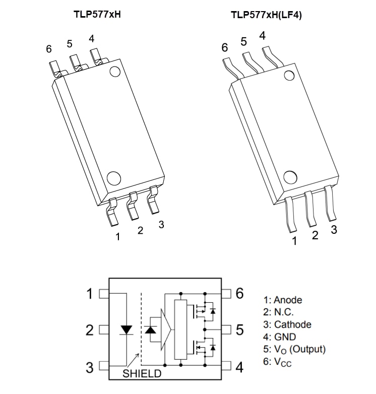 Mechanical Drawing - Toshiba TLP577xH Infrared LED & Photo ICs