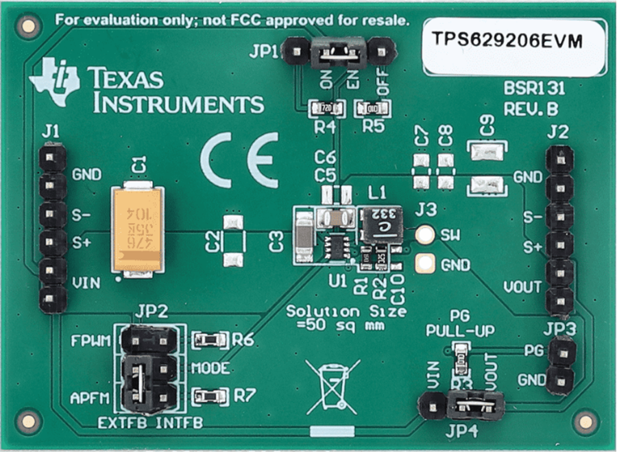Mechanical Drawing - Texas Instruments TPS629206EVM Converter Evaluation Module