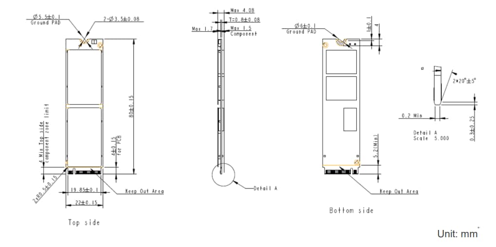 Mechanical Drawing - Apacer Technology Inc. PV930-M280 BiCS5 PCI Express Flash Drives