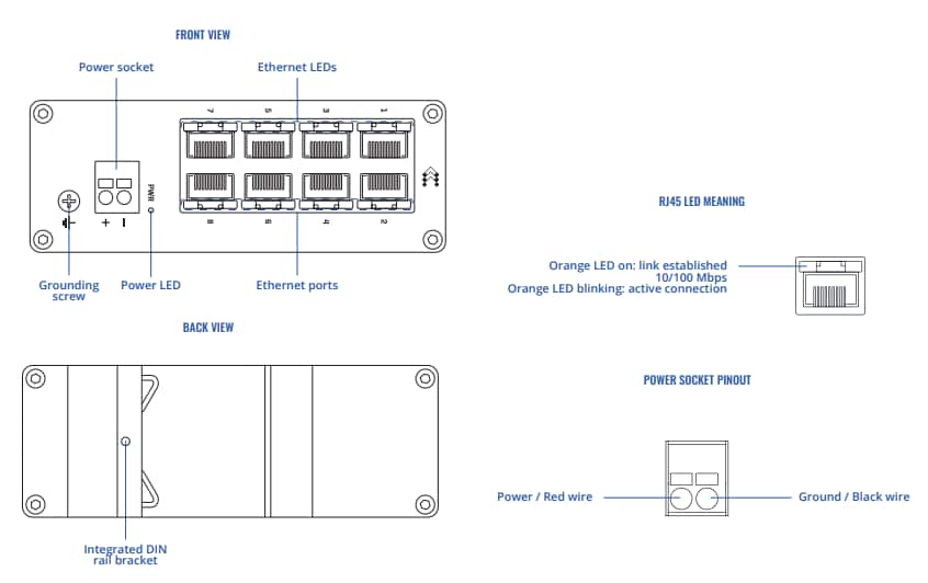 Teltonika TSW040 8-Port PoE+ Switches