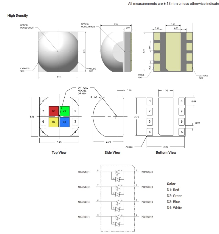 Mechanical Drawing - Cree LED XLamp® XP-L Color LEDs