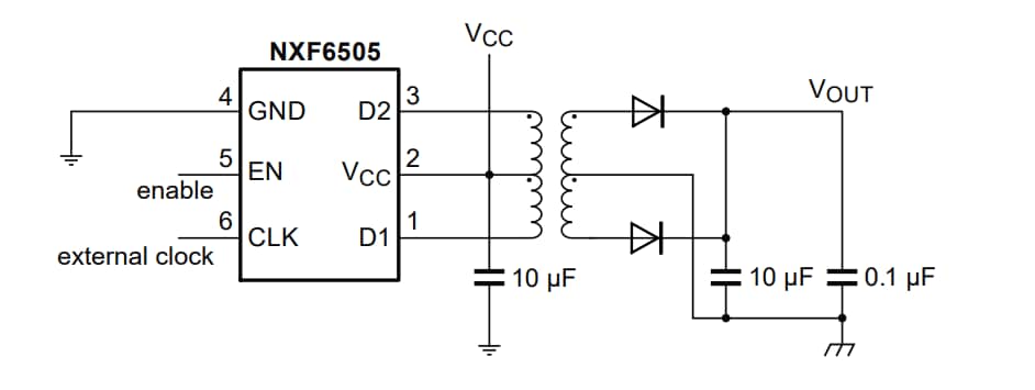 Application Circuit Diagram - Nexperia NXF6505A/B-Q100 Transformer Drivers