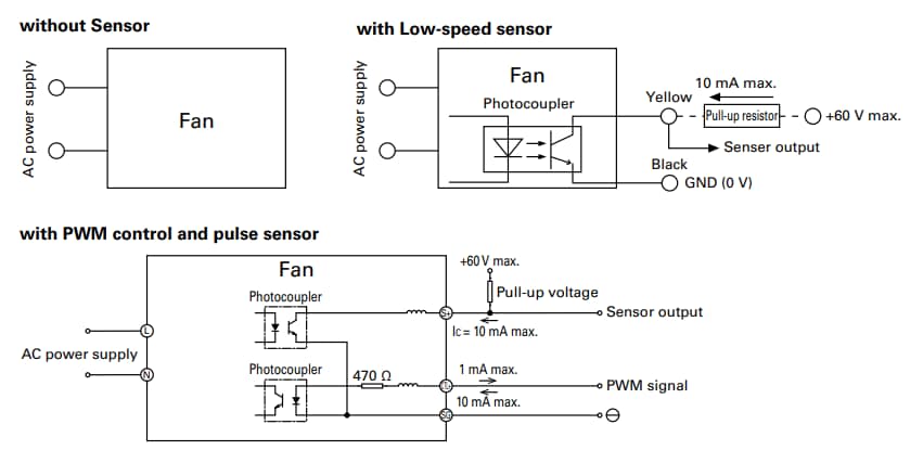 Schematic - Sanyo Denki San Ace 92AD 9AD High Airflow ACDC Fans